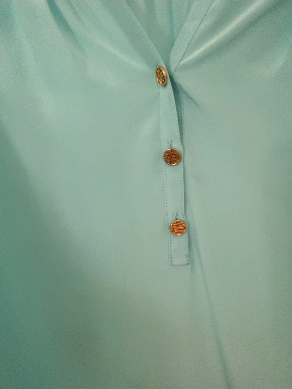 Lilly Pulitzer Turquoise Long-Sleeve Blouse medium - Picture 3 of 6